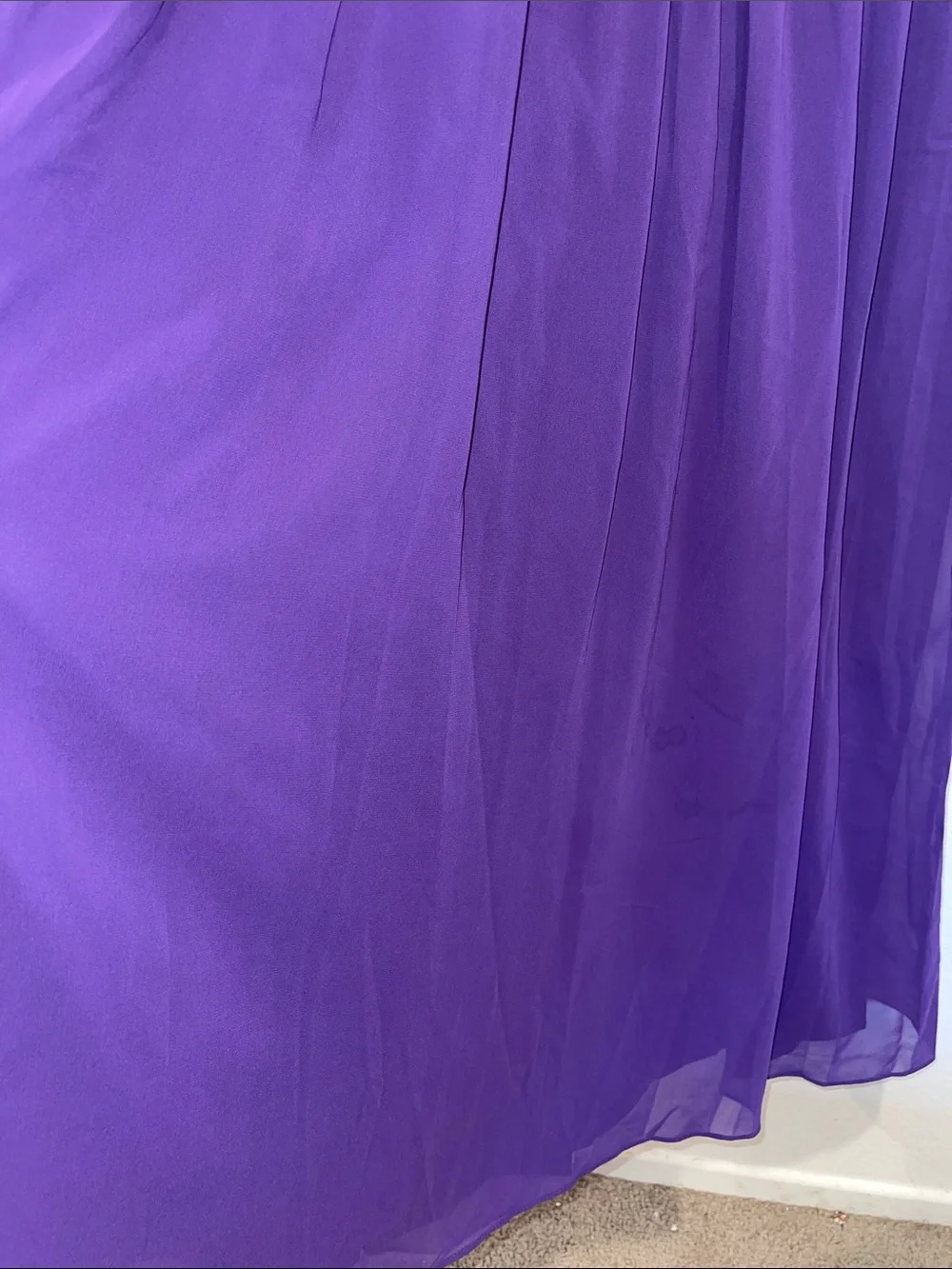 Strapless Purple Chiffon Evening Dress